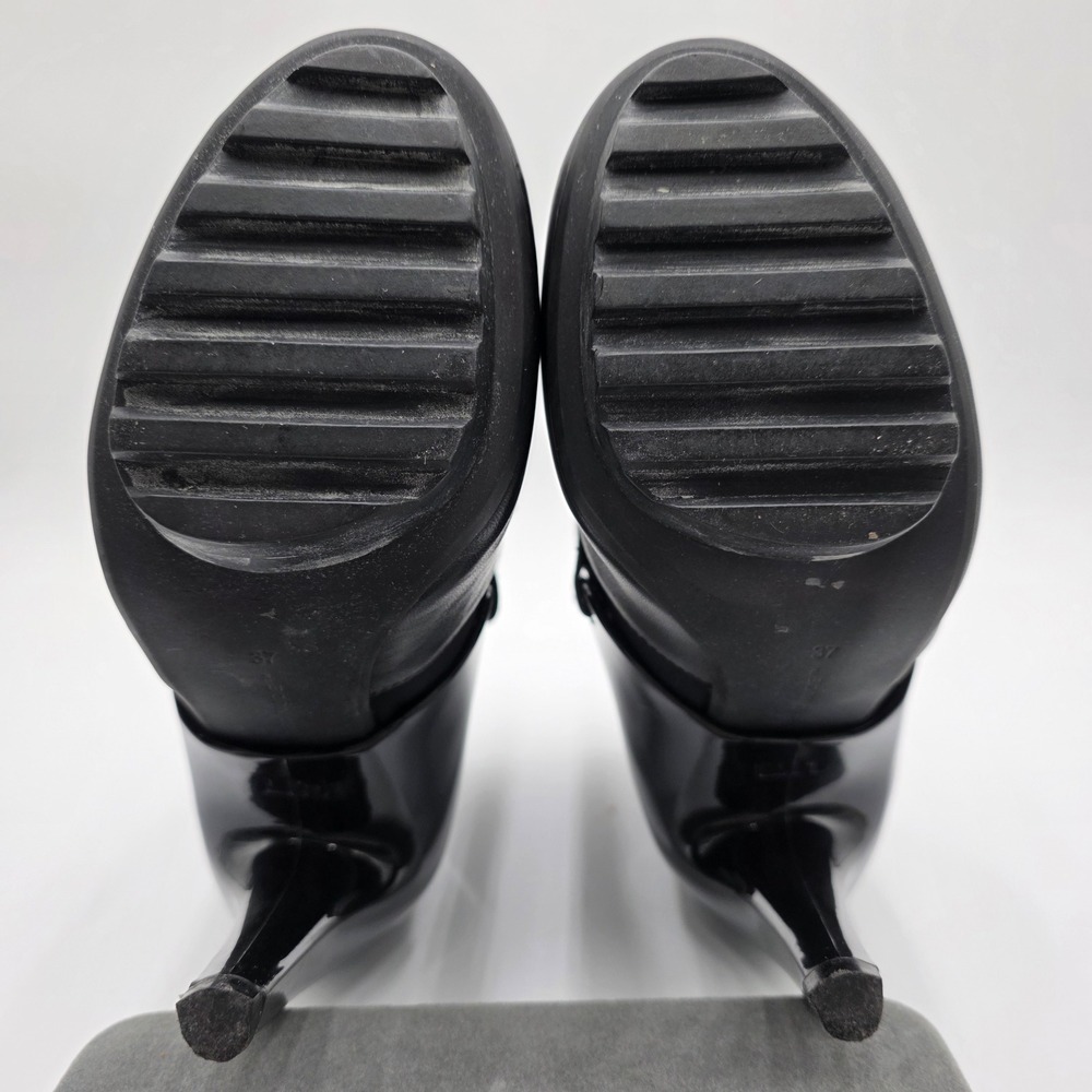 United Nude Black Leather Croc Embossed Heel Ankle Boots Size 37, 6.5 US - Picture 14 of 16